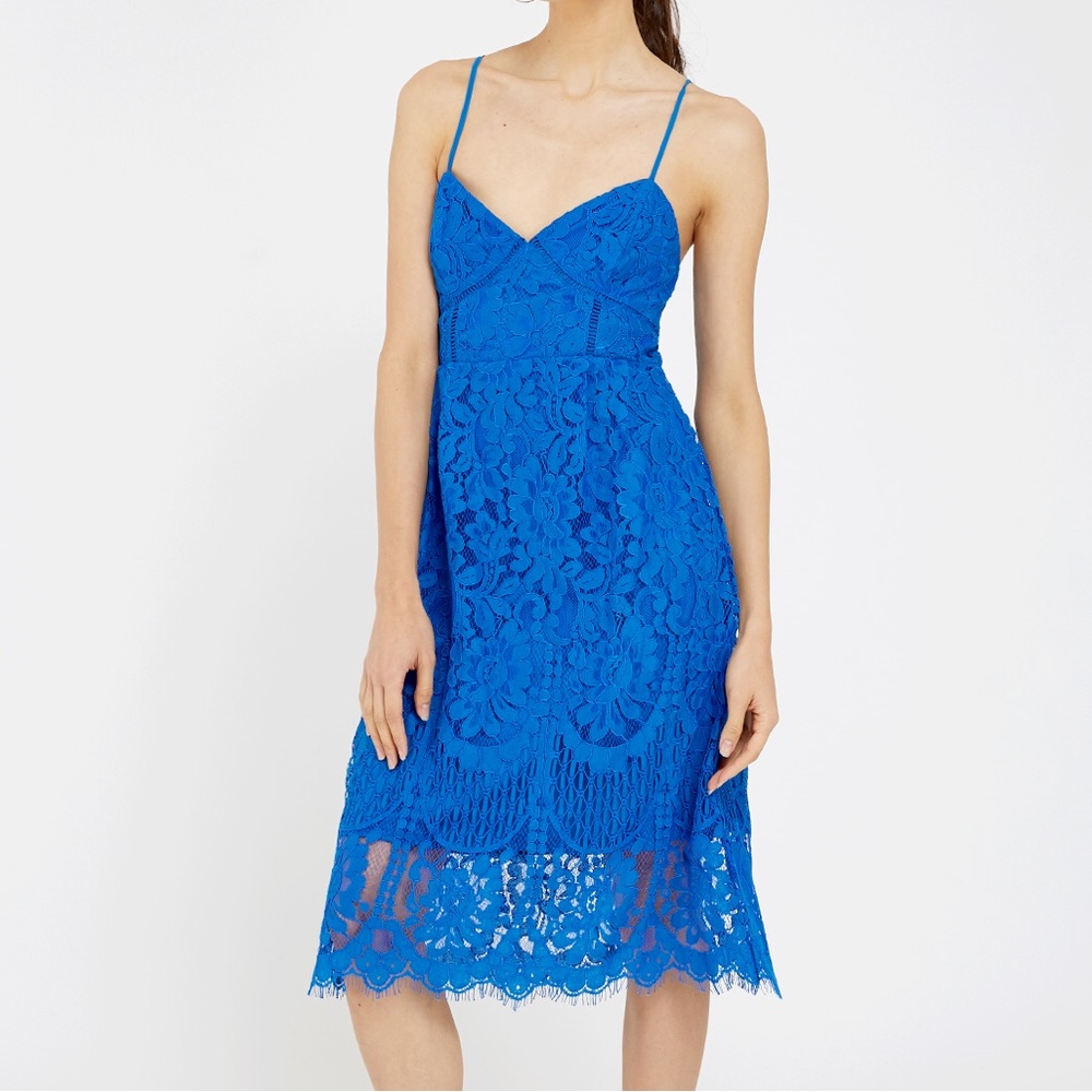 Blue lace strappy dress